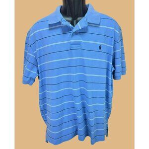 Polo Ralph Lauren Mens Blue Striped Polo Large Blue